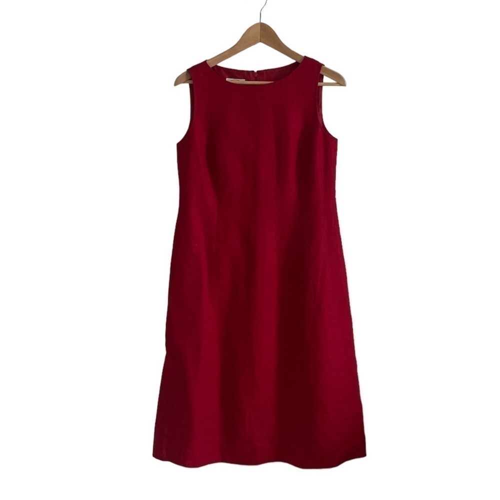 Talbots Petite Irish Linen Shift Dress Red Size 8